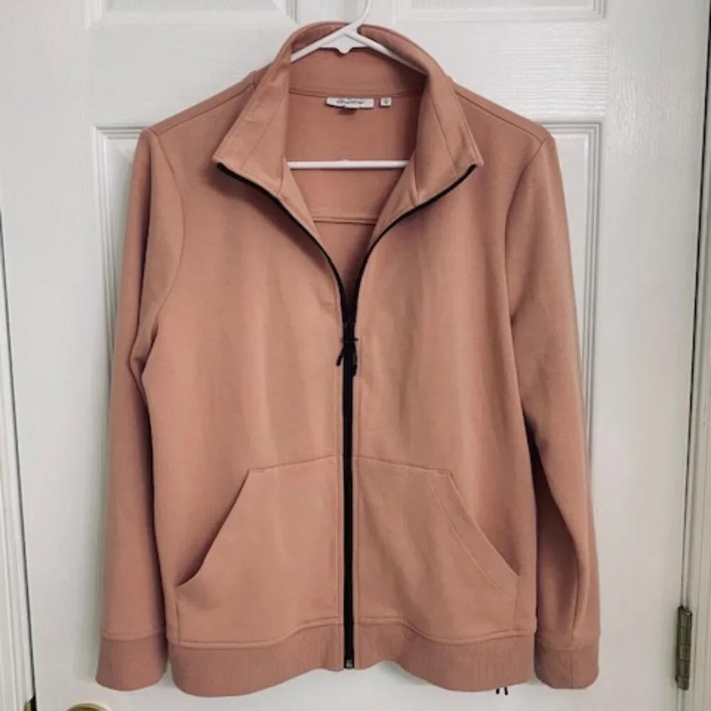 Chico's medium zip up jacket with mesh zippered sides - Picture 2 of 11